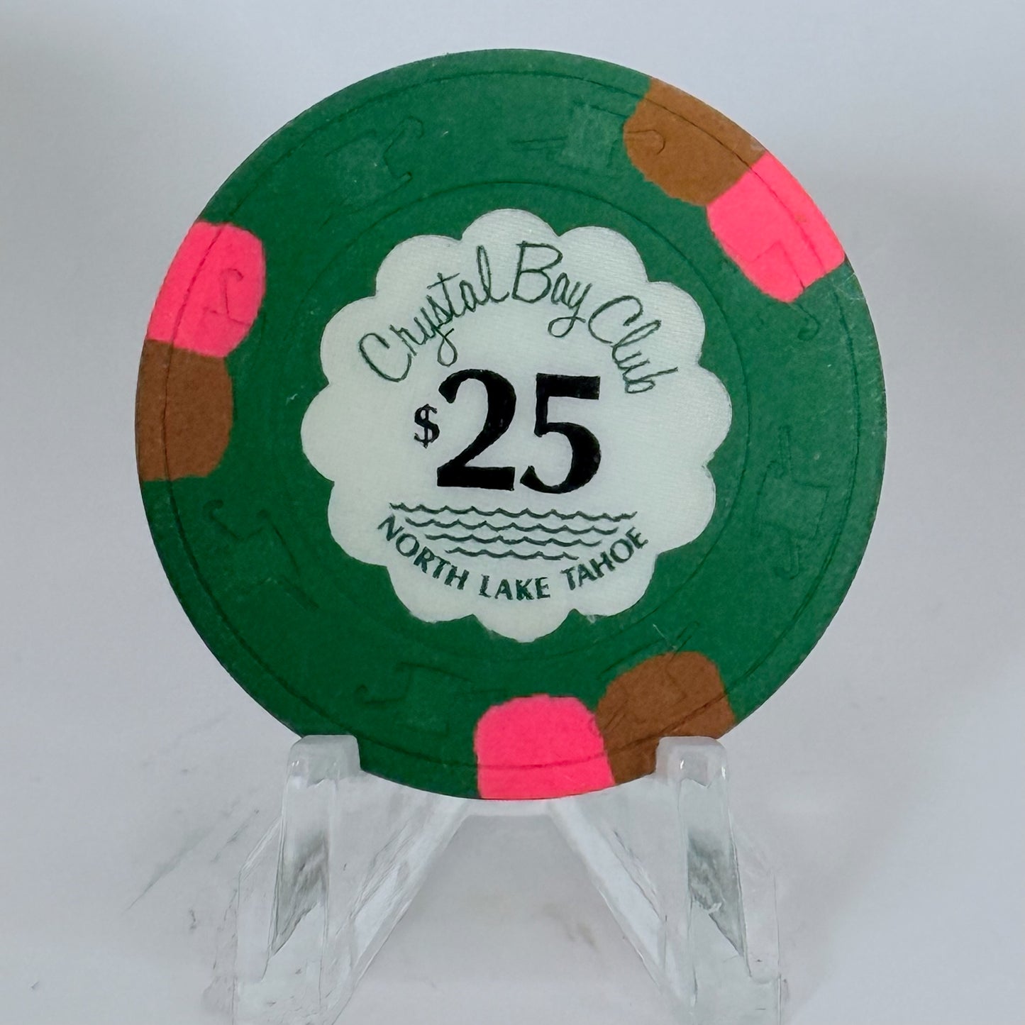 Crystal Bay Casino Crystal Bay Nevada 1970s $25 Casino Chip N2553 - worn