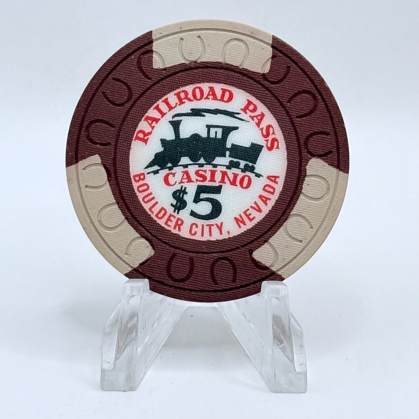 Railroad Pass Hotel Casino Henderson Nevada 1960's $5 Casino Chip N2029