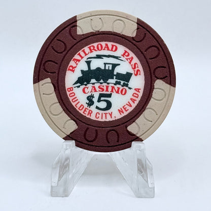 Railroad Pass Hotel Casino Henderson Nevada 1960's $5 Casino Chip N2029
