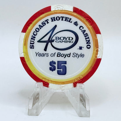 Suncoast Las Vegas Nevada 2015 '40 Years of Boyd Style' LE $5 Casino Chip D2088