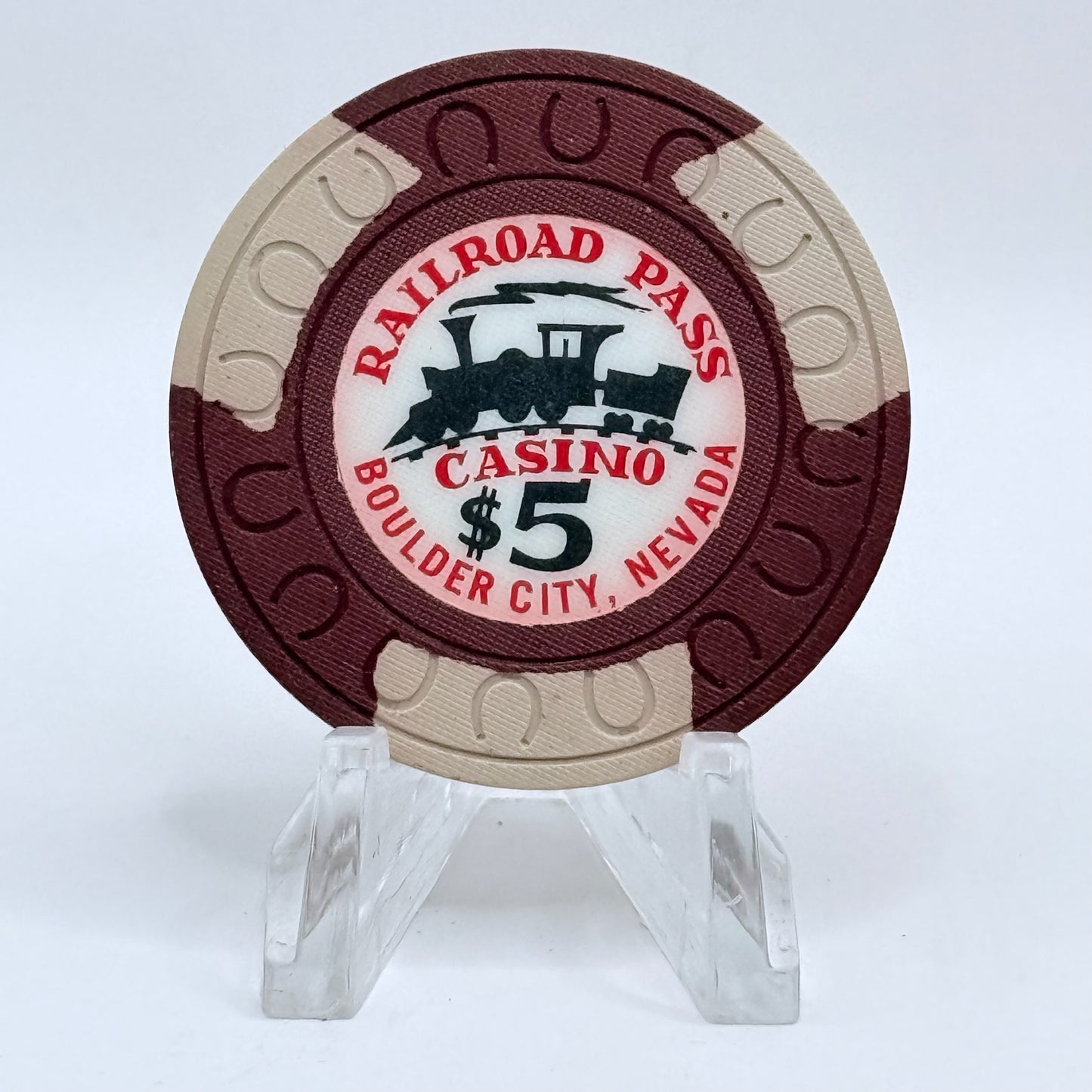 Railroad Pass Hotel Casino Henderson Nevada 1960's $5 Casino Chip N2029