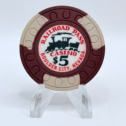 Railroad Pass Hotel Casino Henderson Nevada 1960's $5 Casino Chip N2029