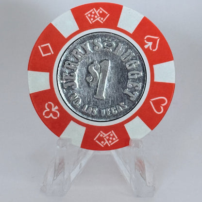 Jerry's Nugget N. Las Vegas Nevada 1980s $1 Casino Chip N1975