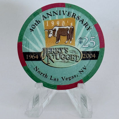 Jerry's Nugget N. Las Vegas Nevada 2004 '40th Anniversary' LE $25 Casino Chip E3733