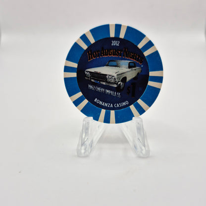 Bonanza Casino Reno Nevada 2012 'Hot August Nights 1962 Chevy Impala SS' $1 Casino Chip D0739