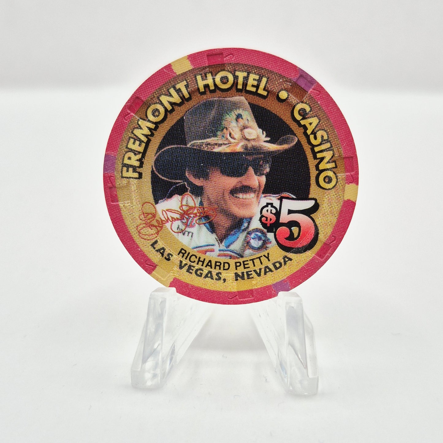 Fremont Hotel Casino Las Vegas Nevada 1998 'Richard Petty' $5 Casino Chip N9758