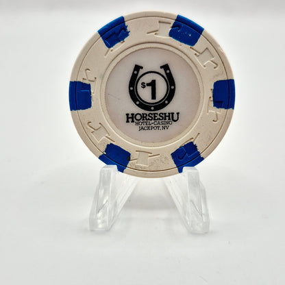 Horseshu Hotel & Casino Jackpot Nevada 1987 $1 Casino Chip N3226 "Worn"