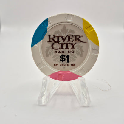 River City Hotel Casino St. Louis Missouri $1 Casino Chip  *Circulated