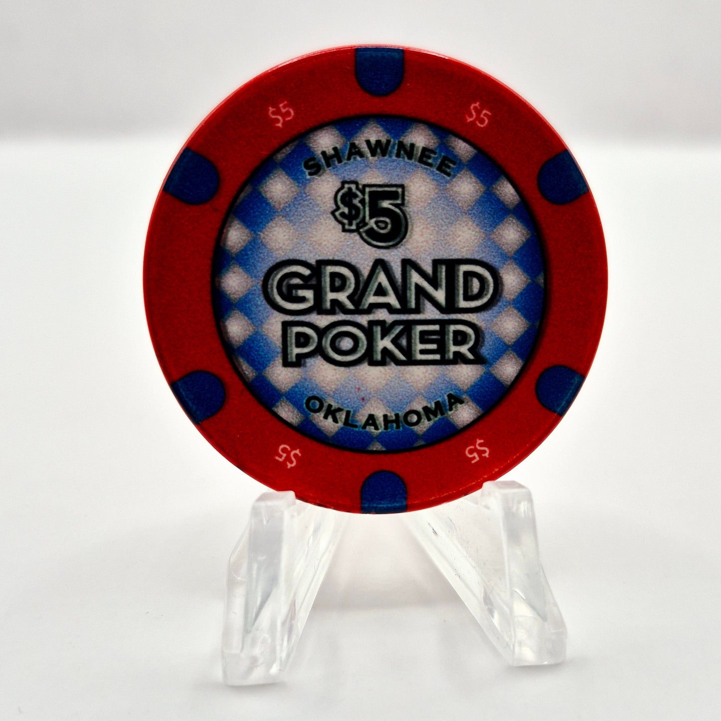 Grand Resort Casino Shawnee Oklahoma $5 'Poker Room' Casino Chip