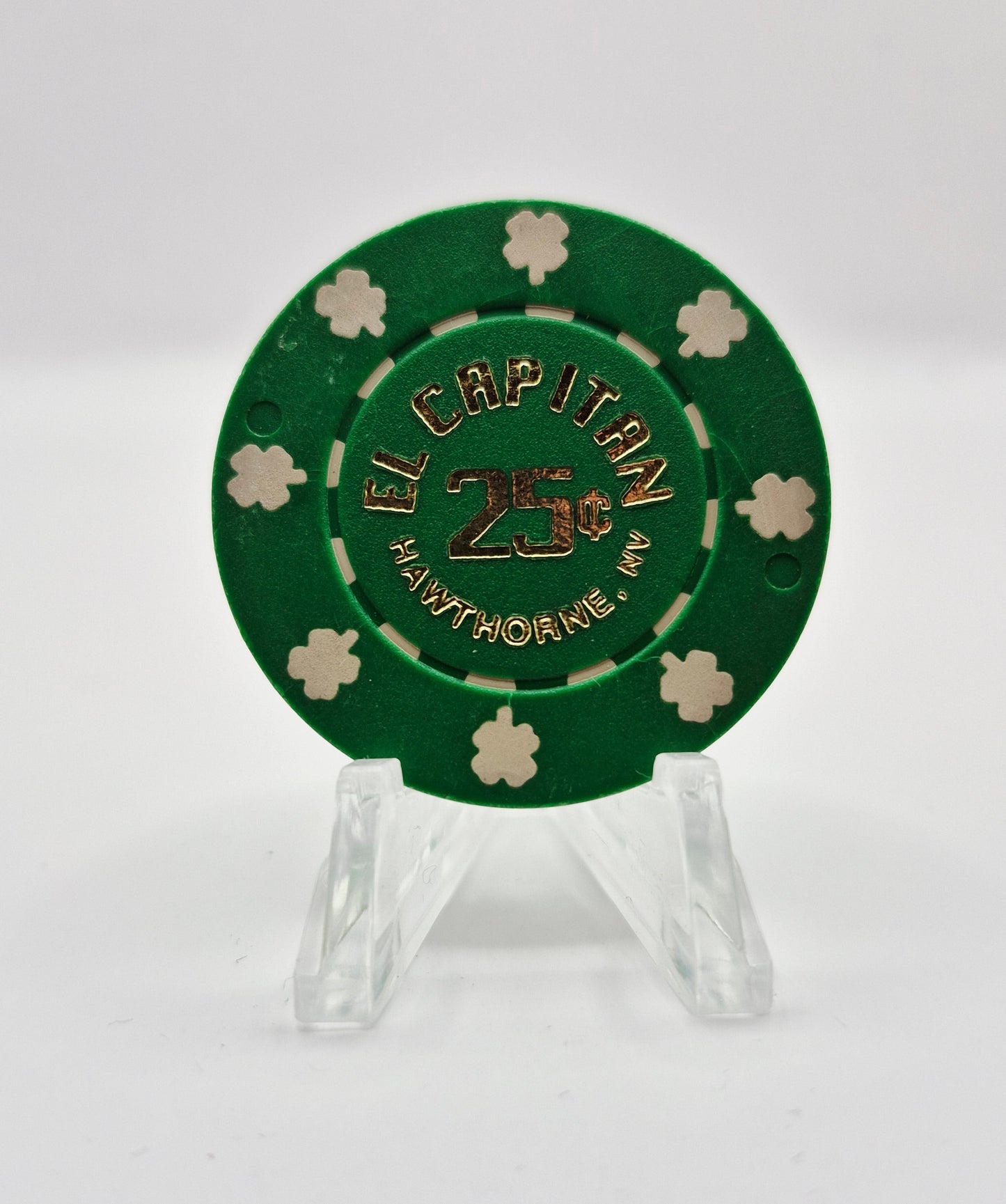 El Capitan Casino Hawthorne Nevada 1990 $.25 Casino Chip N0729