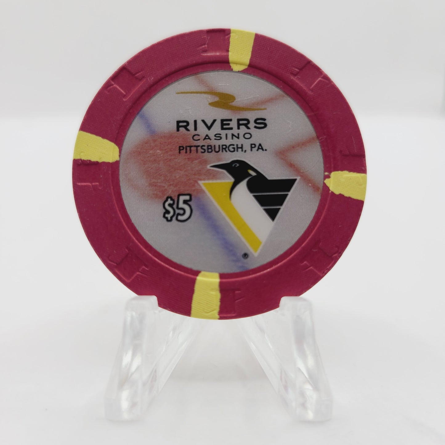 Rivers Casino Pittsburgh Pennsylvania 2017 "Pittsburgh Penguins" $5 Casino Chip