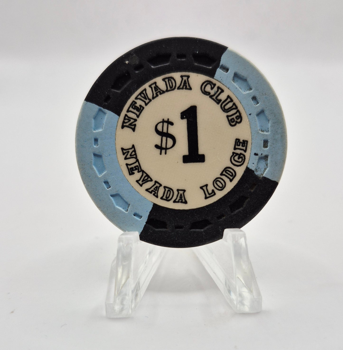 Nevada Club / Nevada Lodge Reno-Crystal Bay Nevada 1964 $1 Casino Chip N5376 *Worn