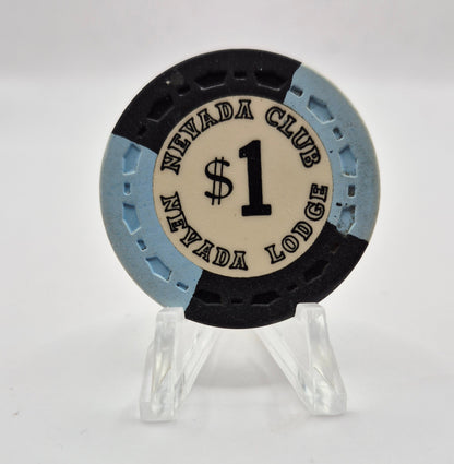 Nevada Club / Nevada Lodge Reno-Crystal Bay Nevada 1964 $1 Casino Chip N5376 *Worn