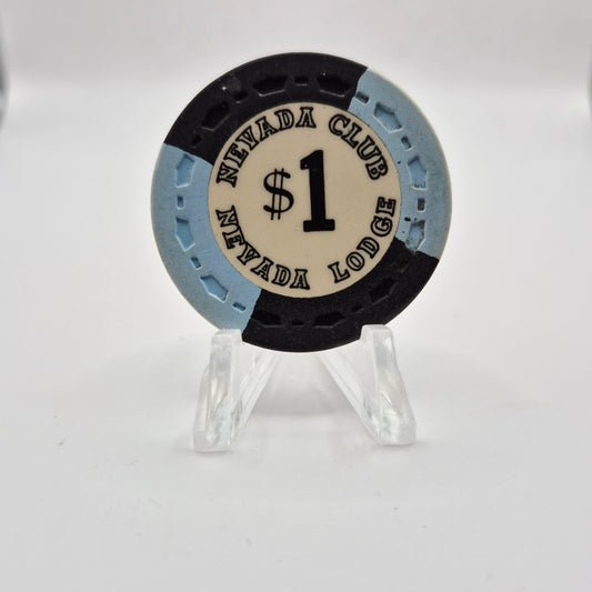 Nevada Club / Nevada Lodge Reno-Crystal Bay Nevada 1964 $1 Casino Chip N5376 *Worn