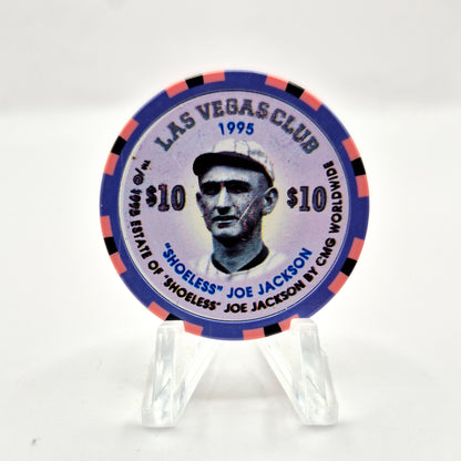 Las Vegas Club Casino Las Vegas Nevada 1995 'Shoeless Joe Jackson' $10 Casino Chip  N0442
