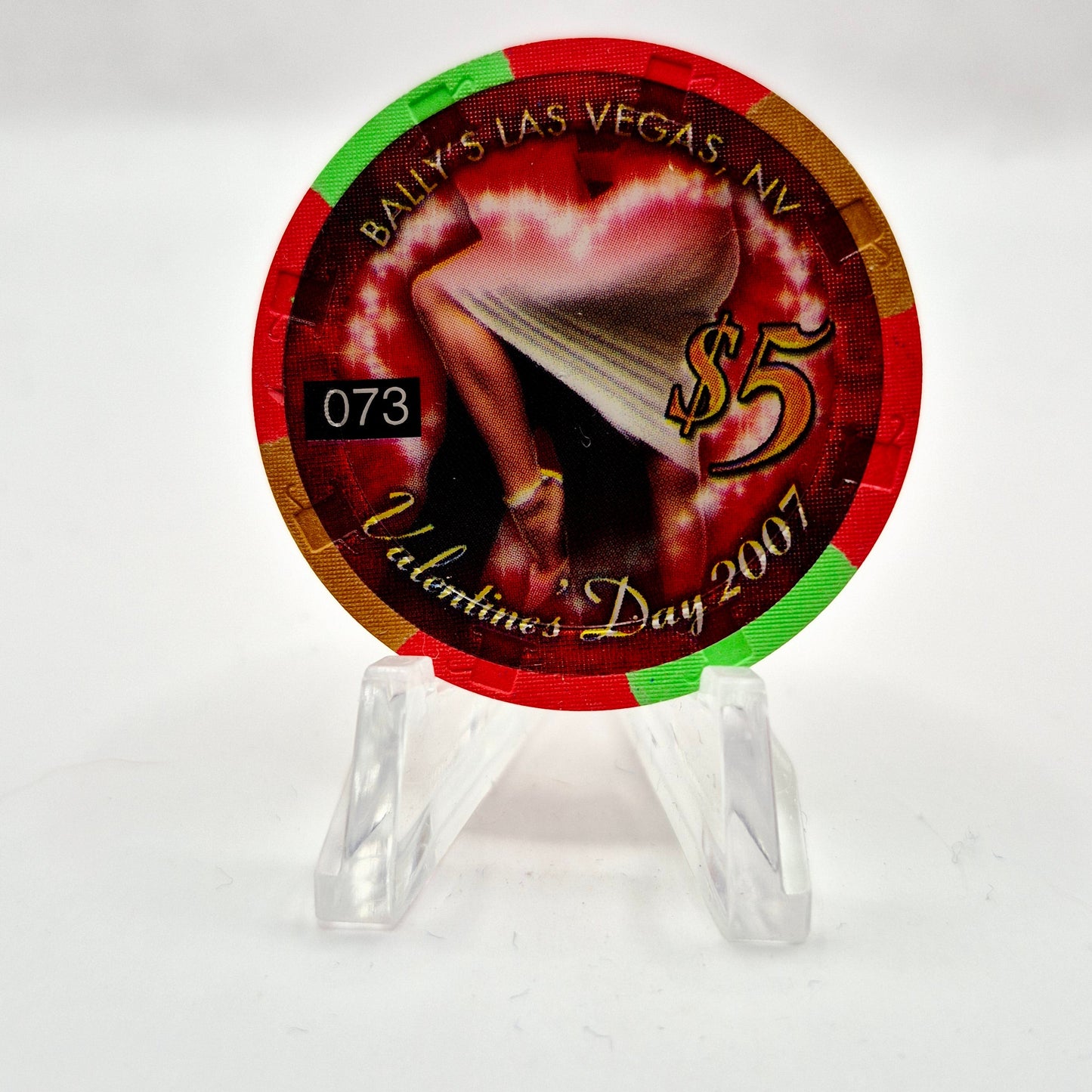 Bally's Las Vegas Nevada 2007 'Valentines Day' LE $5 Casino Chip E5942