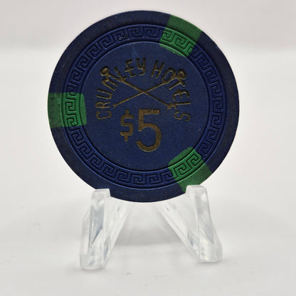 Crumley Hotels Casino Elko Nevada 1950 $5 Casino Chip N7052