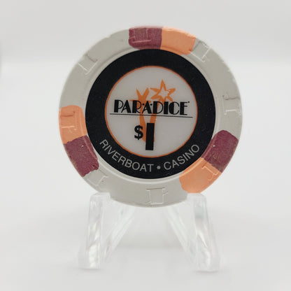 Par-A-Dice "Riverboat" Casino E.Peoria Illinois 1999 $1 Casino Chip *Circulated
