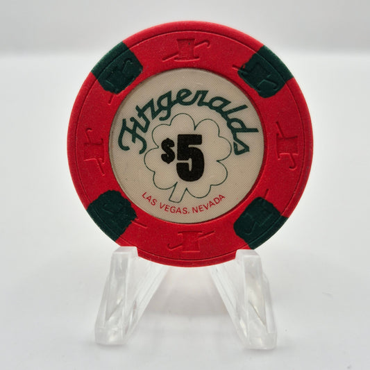 Fitzgeralds (Fitz)Hotel Casino Las Vegas Nevada 1988 $5 Casino Chip N1584 *Circulated