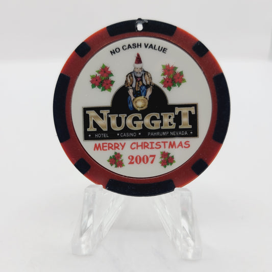 Nugget Casino Pahrump NV "Christmas 2007 "NCV Chip E9342 *Drilled for Christmas ornament ?