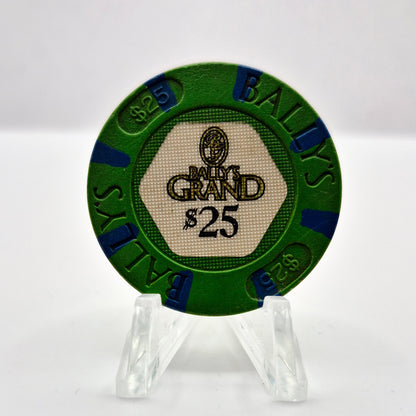 Bally's Grand Hotel Casino Atlantic City New Jersey $25 Casino Chip CG043787