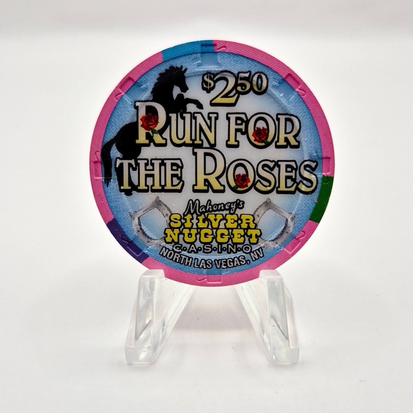 Mahoney's Silver Nugget Las Vegas Nevada 200 'Run for the Roses' $2.50 Casino Chip E2524