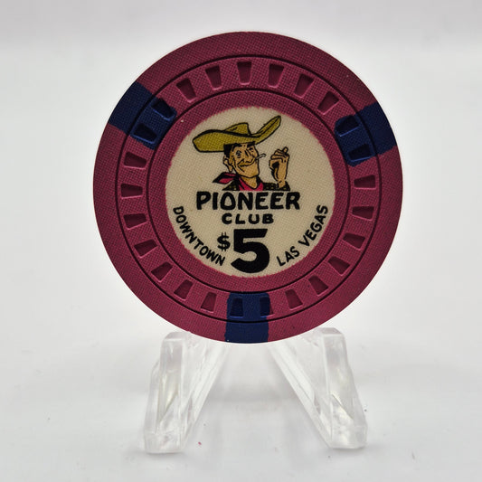 Pioneer Club Casino Las Vegas Nevada 1950 'Vegas Vic' $5 Casino Chip N4879 *SHARP