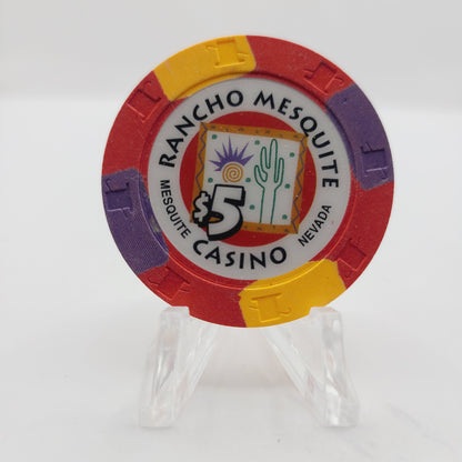 Rancho Mesquite Hotel Casino Mesquite Nevada 1997 $5 Casino Chip N8992