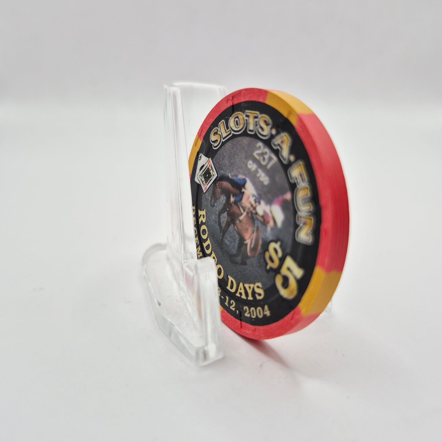 Slots-A-Fun Las Vegas Nevada 2004 'Rodeo Days' LE $5 Casino Chip E4254