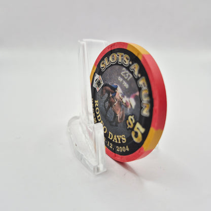 Slots-A-Fun Las Vegas Nevada 2004 'Rodeo Days' LE $5 Casino Chip E4254