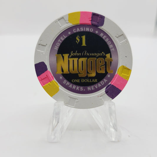 John Ascuaga's Nugget Hotel Casino Sparks Nevada 2002 $1 Casino Chip E1711