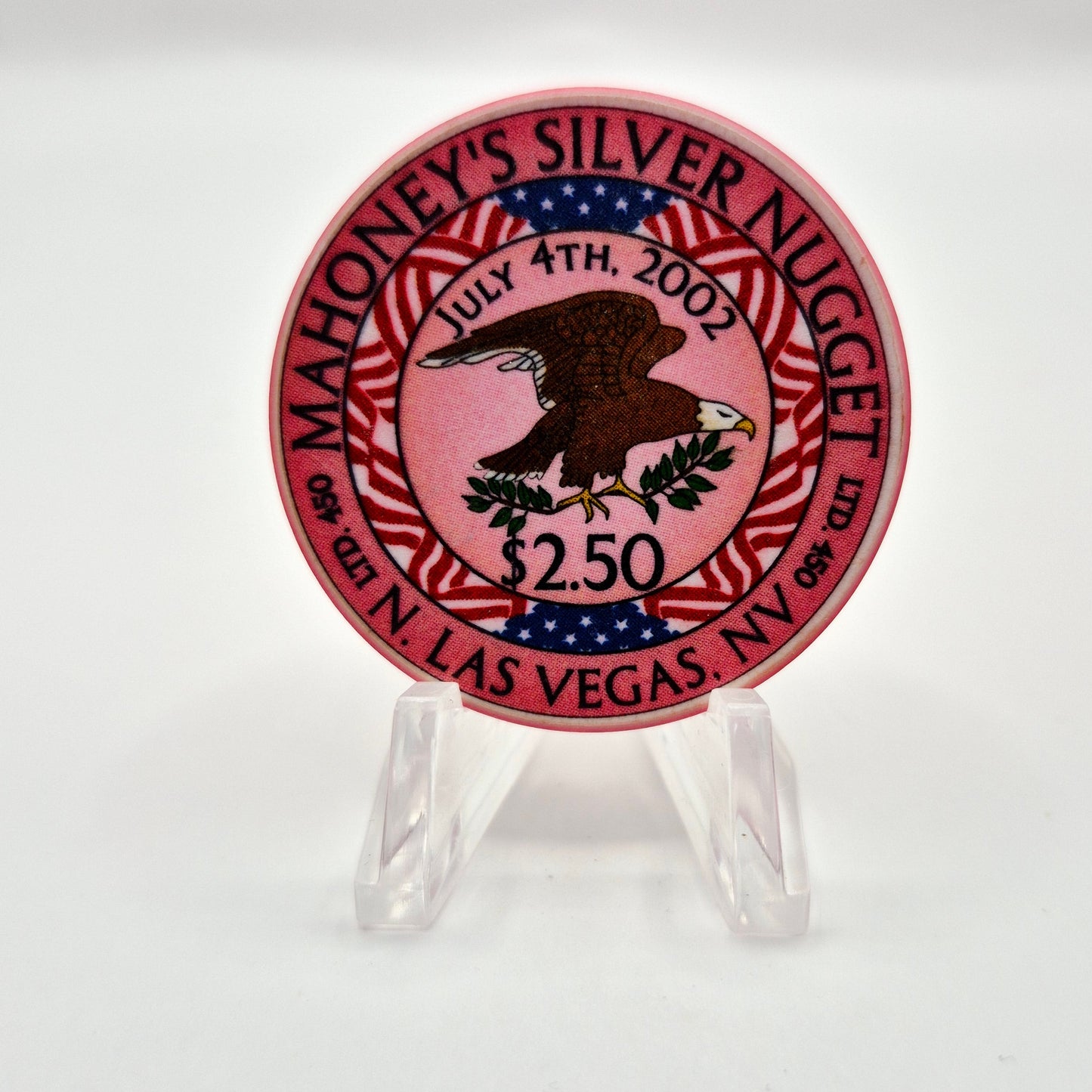 Silver Nugget "Mahoney's" Las Vegas Nevada 2002"July 4th 2002" $2.50 Chip E2521