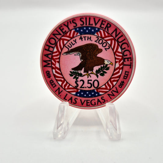 Silver Nugget "Mahoney's" Las Vegas Nevada 2002"July 4th 2002" $2.50 Chip E2521