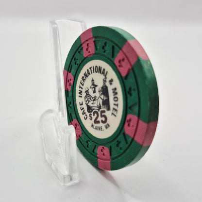 Cafe International Card Room Blaine Washington $25 Casino Chip
