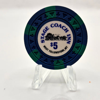 Stagecoach Inn Card Room West Yellowstone Montana $5 Casino Chip *Uncirculated