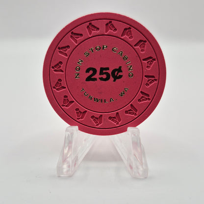 Non Stop Casino Card Room Tukwila Washington $.25 Casino Chip
