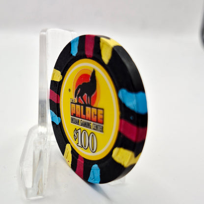 The Palace Indian Gaming Center Lemoore California $100 Casino Chip *Yellow inlay