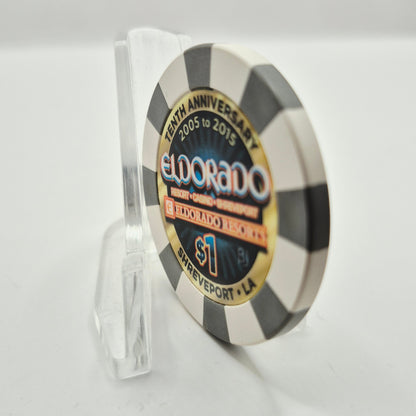 Eldorado Shreveport Louisiana 2015 'Tenth Anniversary' LE $1 Casino Casino Chip