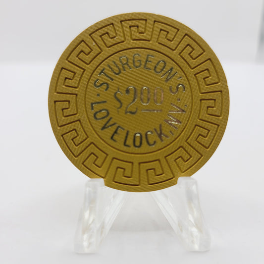 Sturgeons Casino Restaurant Inn  Lovelock Nevada 1982 $2 Casino Chip N5736