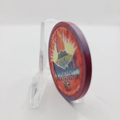 Tropicana Hotel Casino Las Vegas Nevada 1996 "Football Commemorative" $5 Casino Chip N1304