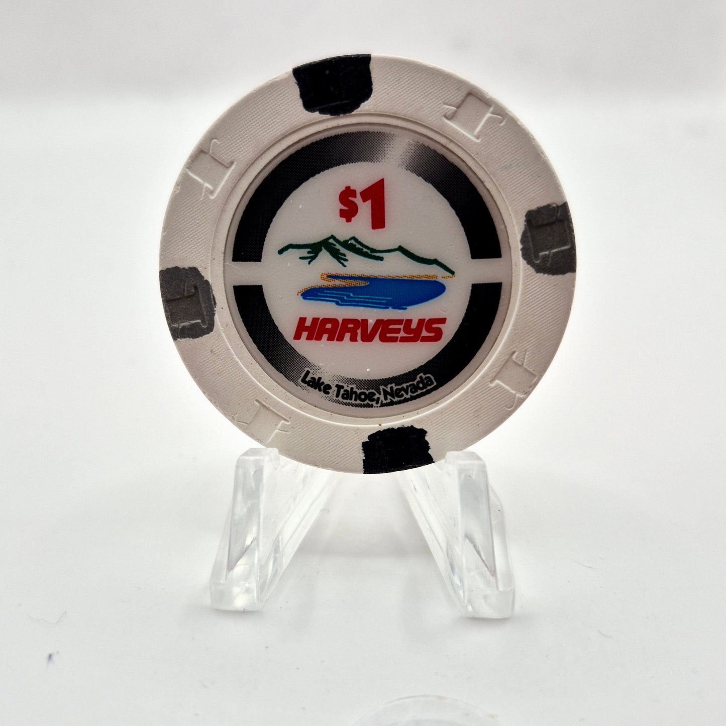 Harveys Casino Lake Tahoe Nevada 2000 "NO Hologram" $1 Casino Chip E6028