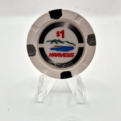 Harveys Casino Lake Tahoe Nevada 2000 "NO Hologram" $1 Casino Chip E6028