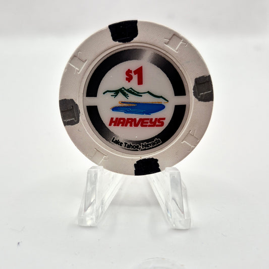 Harveys Casino Lake Tahoe Nevada 2000 "NO Hologram" $1 Casino Chip E6028
