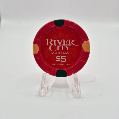 River City Hotel Casino St. Louis Missouri 2010 $5 Casino Chip *Circulated