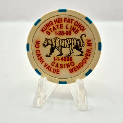 State Line Casino Wendover Nevada 1998 'Year Of The Tiger' LE Casino Chip V1587