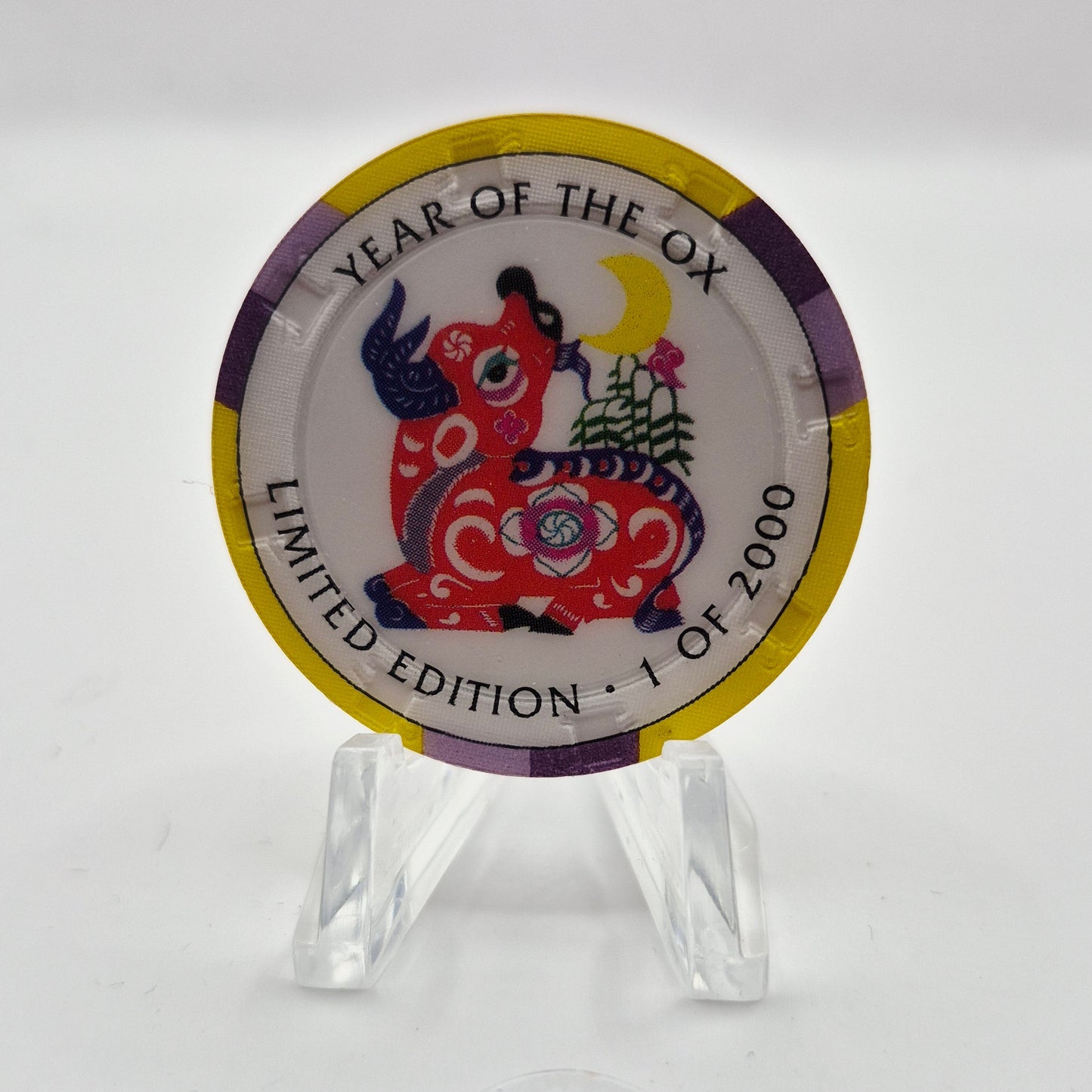Crystal Park Casino Crystal City California 1996 Grand Opening 'Year of the Ox' $5 Casino Chip