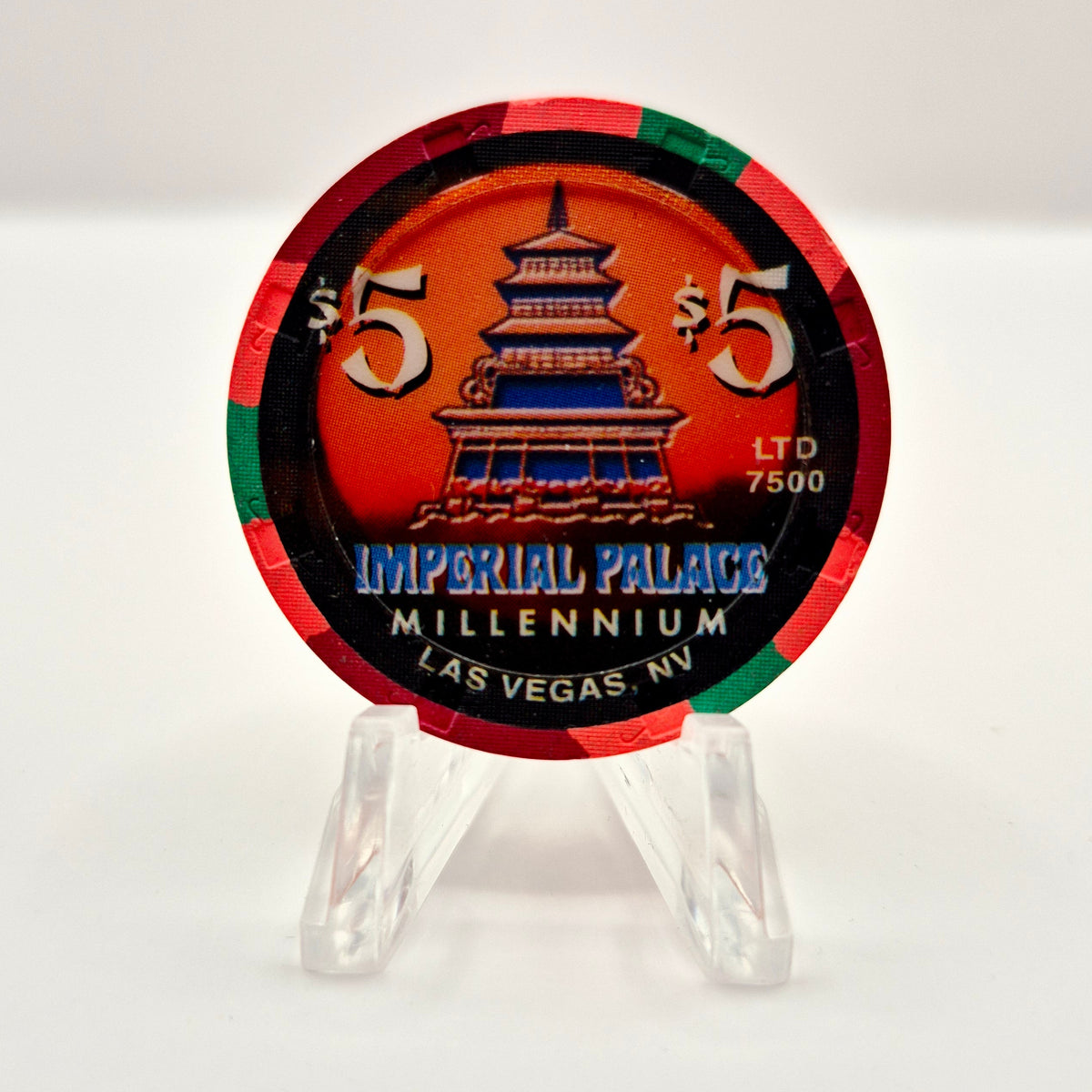 Imperial Palace Hotel Casino Las Vegas Nevada 1999 "Millennium" $5 Casino Chip V4687