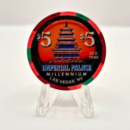 Imperial Palace Hotel Casino Las Vegas Nevada 1999 "Millennium" $5 Casino Chip V4687