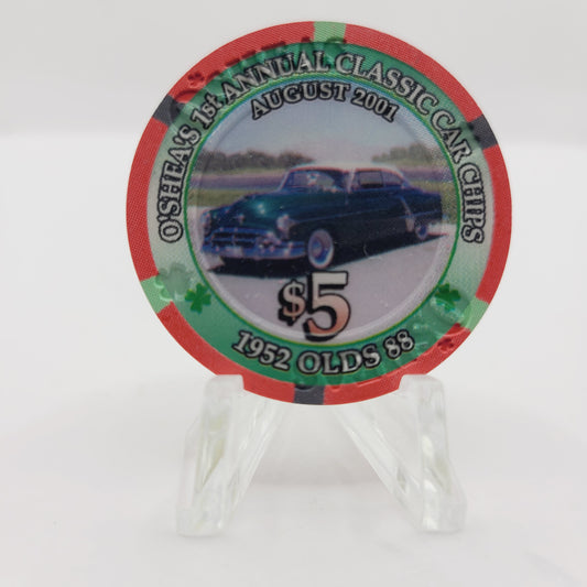 O'Shea's Casino Las Vegas Nevada 2001 "1952 Olds 88" $5 Casino Chip V9313 LTD 500 #297