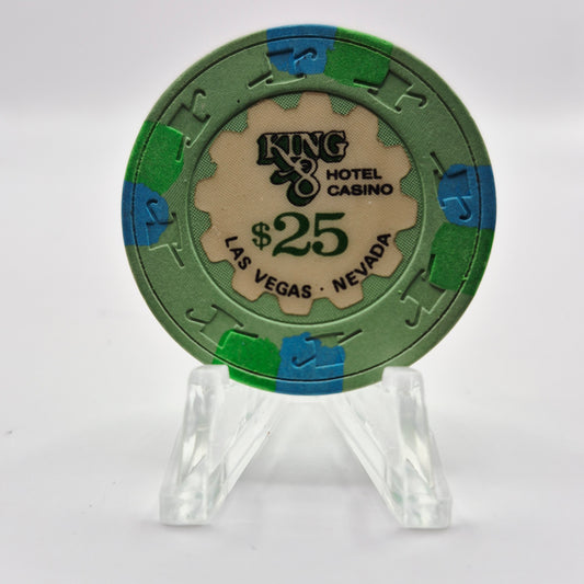 King 8 Hotel Casino Las Vegas Nevada 1980's $25 Casino Chip N2601.S